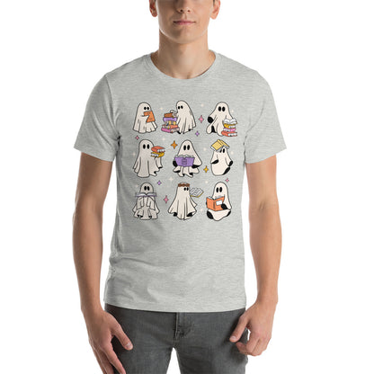 Ghosts Reading Boooks Halloween Unisex t-shirt