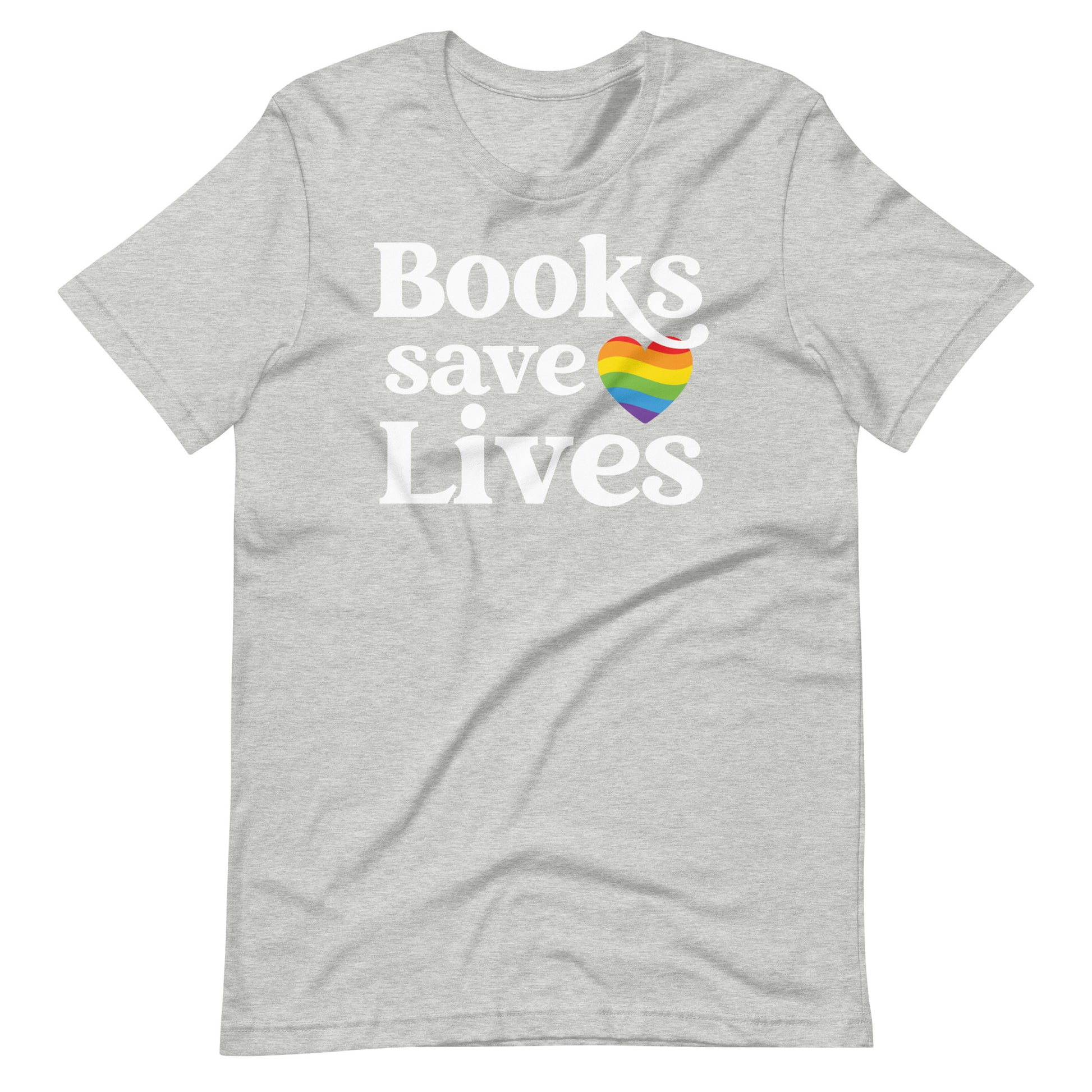 LGBTQ Librarian T-Shirt: Books Save Lives, Statement Tee