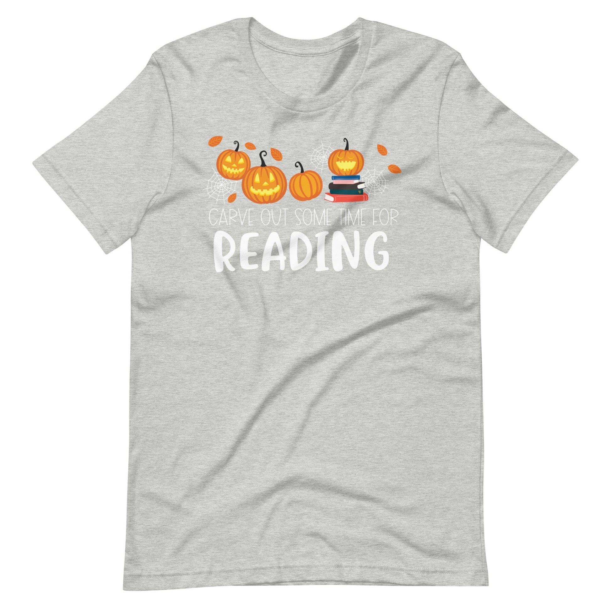 Carve Out Some Time - Reading Librarian Halloween Shirt - Light Grey