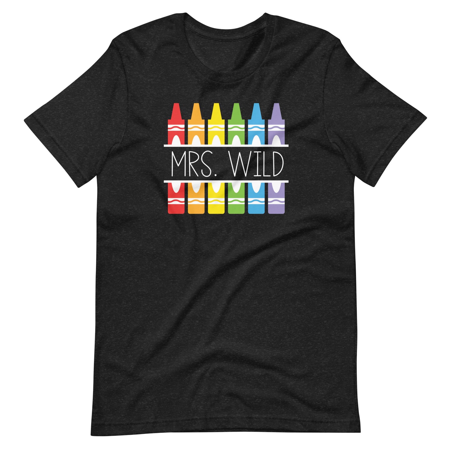 Customizable Crayon Teacher Name Short Sleeve T-shirt