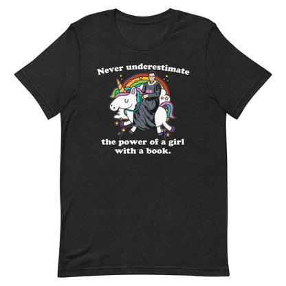 Never Underestimate a Girl With a Book RGB Unicorn Short Sleeve T-shirt