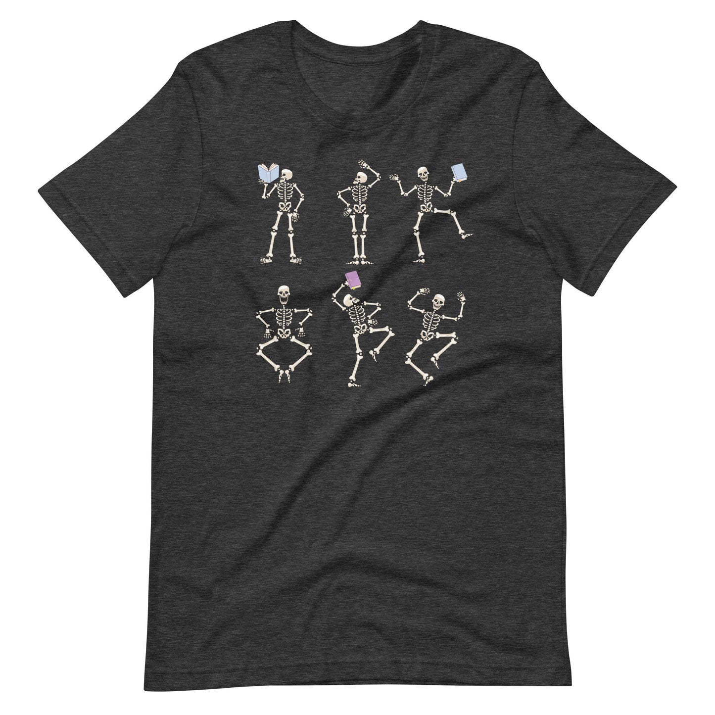 Dancing Skeletons with Books Librarian Halloween Short Sleeve T-shirt