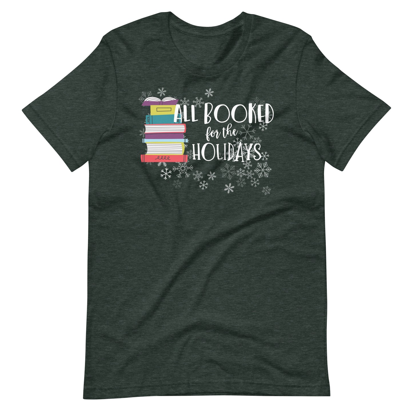 All Booked For the Holidays Christmas Short Sleeve T-shirt