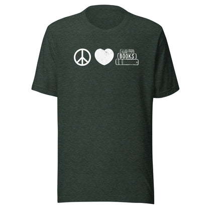Peace Love and Books Short Sleeve T-shirt