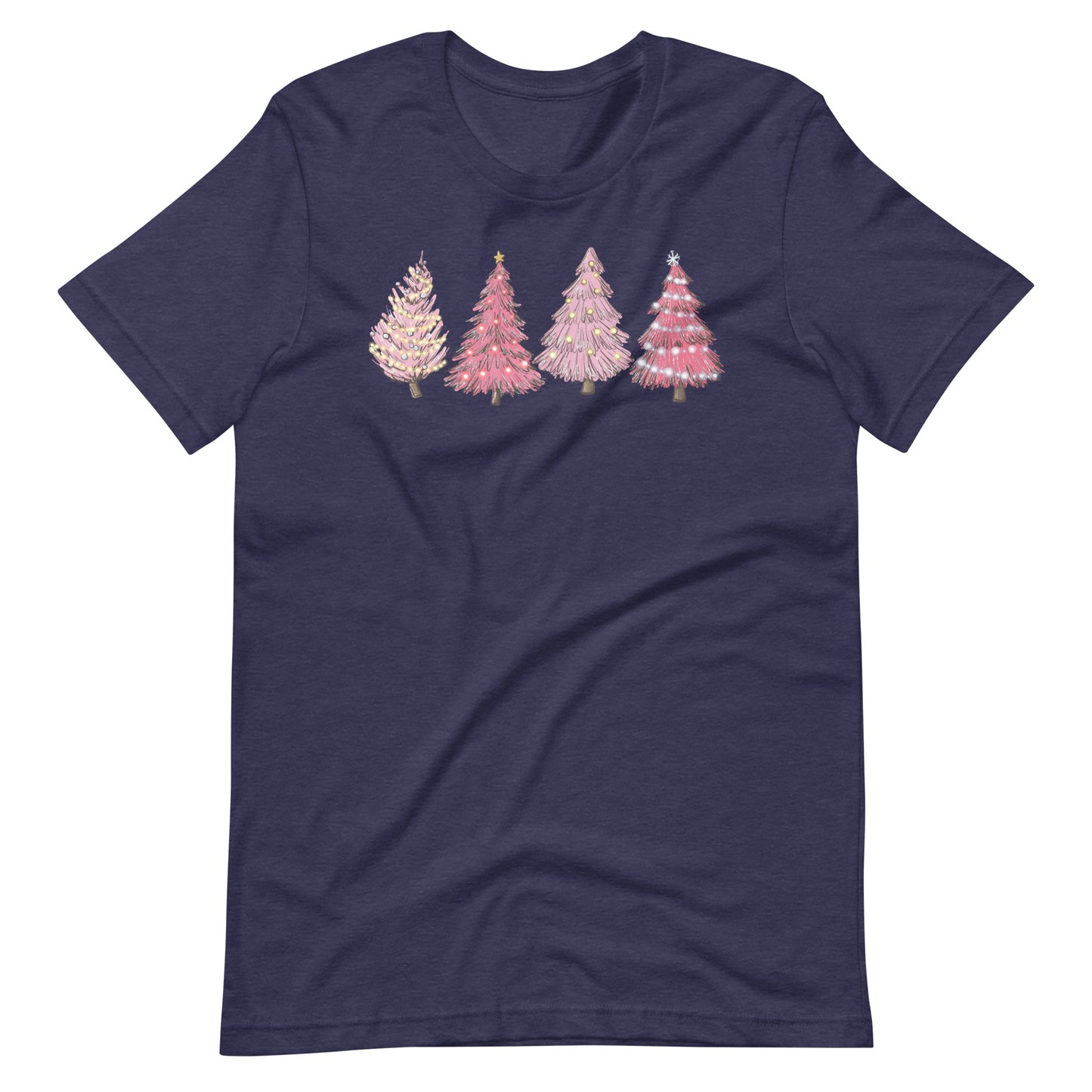 Pink Retro Christmas Trees Unisex t-shirt