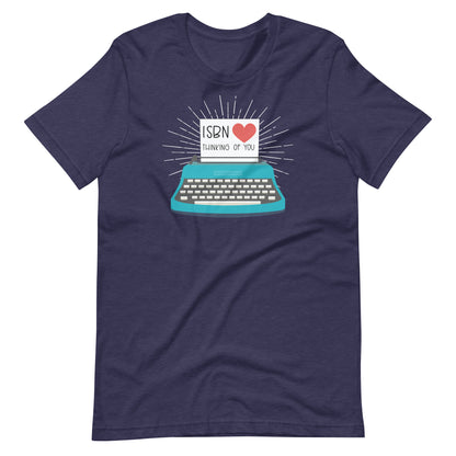 ISBN Thinking of You Valentine's Day Librarian Short Sleeve T-shirt