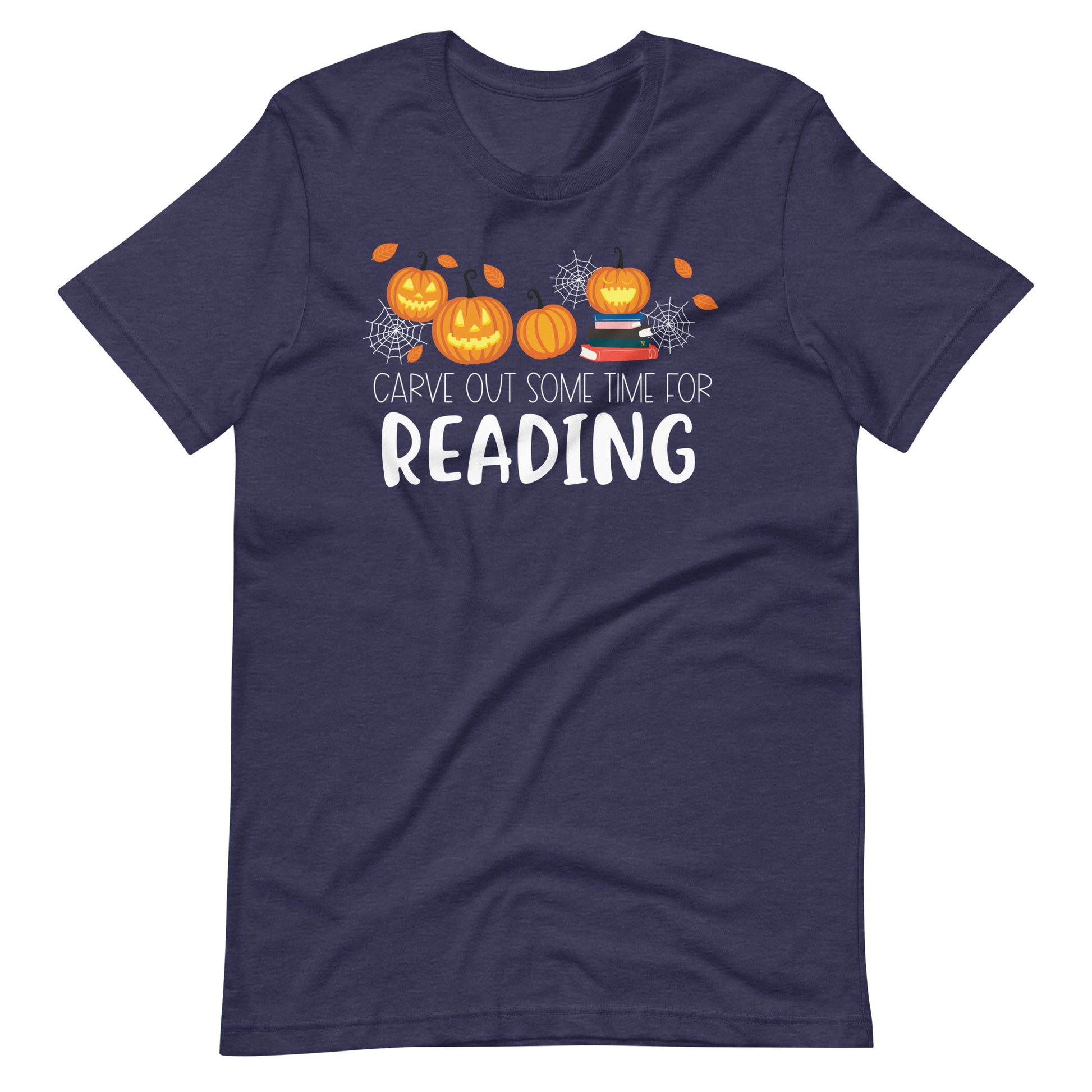 Carve Out Some Time - Reading Librarian Halloween Shirt - Heather Navy