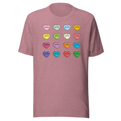 Valentines' Day Candy Hearts Filled With Books Short Sleeve T-shirt