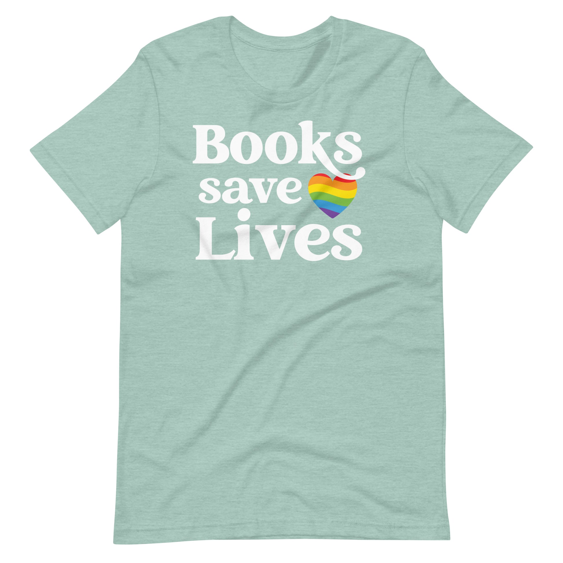 LGBTQ Librarian T-Shirt: Books Save Lives, Statement Tee