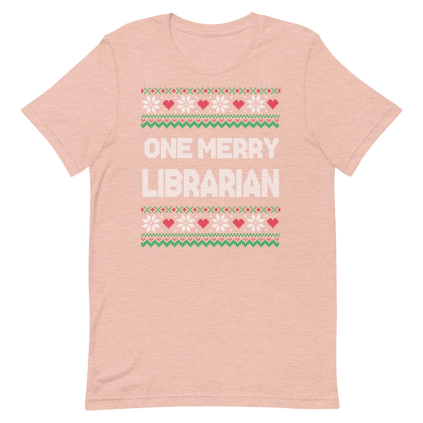 Merry Christmas Librarian Ugly Sweater Short Sleeve Tshirt