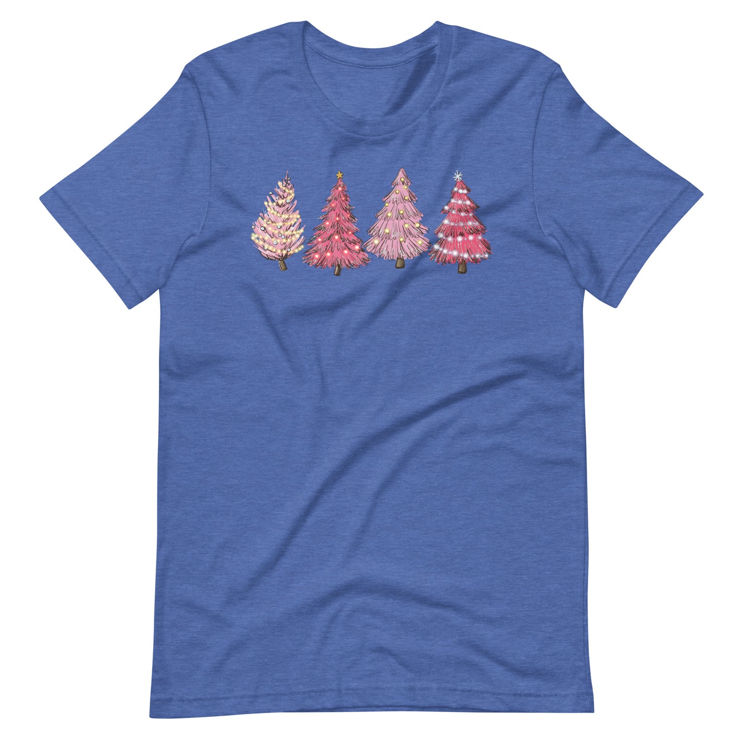 Pink Retro Christmas Trees Unisex t-shirt