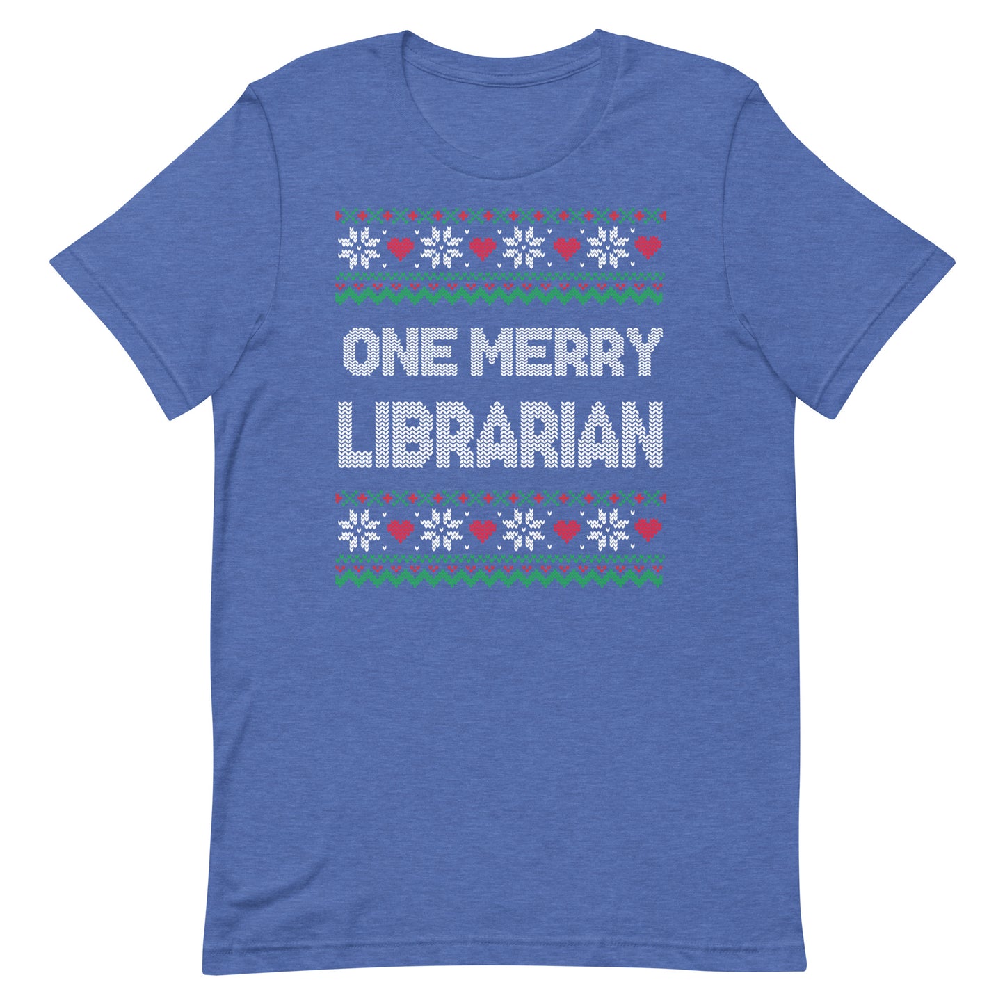 Merry Christmas Librarian Ugly Sweater Short Sleeve Tshirt
