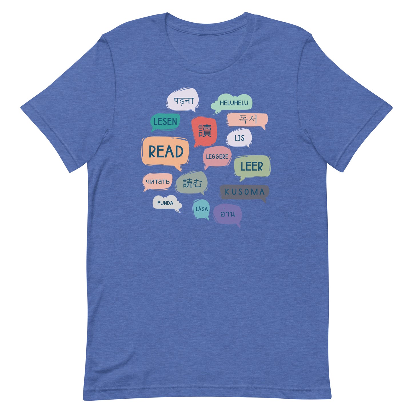 Heather True Royal Read Languages Librarian T-shirt