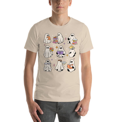 Ghosts Reading Boooks Halloween Unisex t-shirt