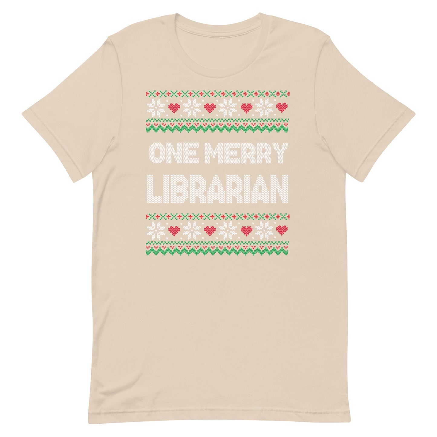 Merry Christmas Librarian Ugly Sweater Short Sleeve Tshirt
