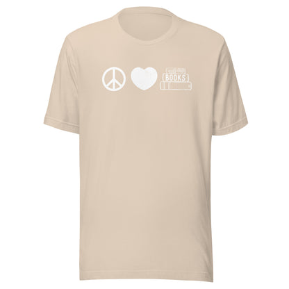 Peace Love and Books Short Sleeve T-shirt