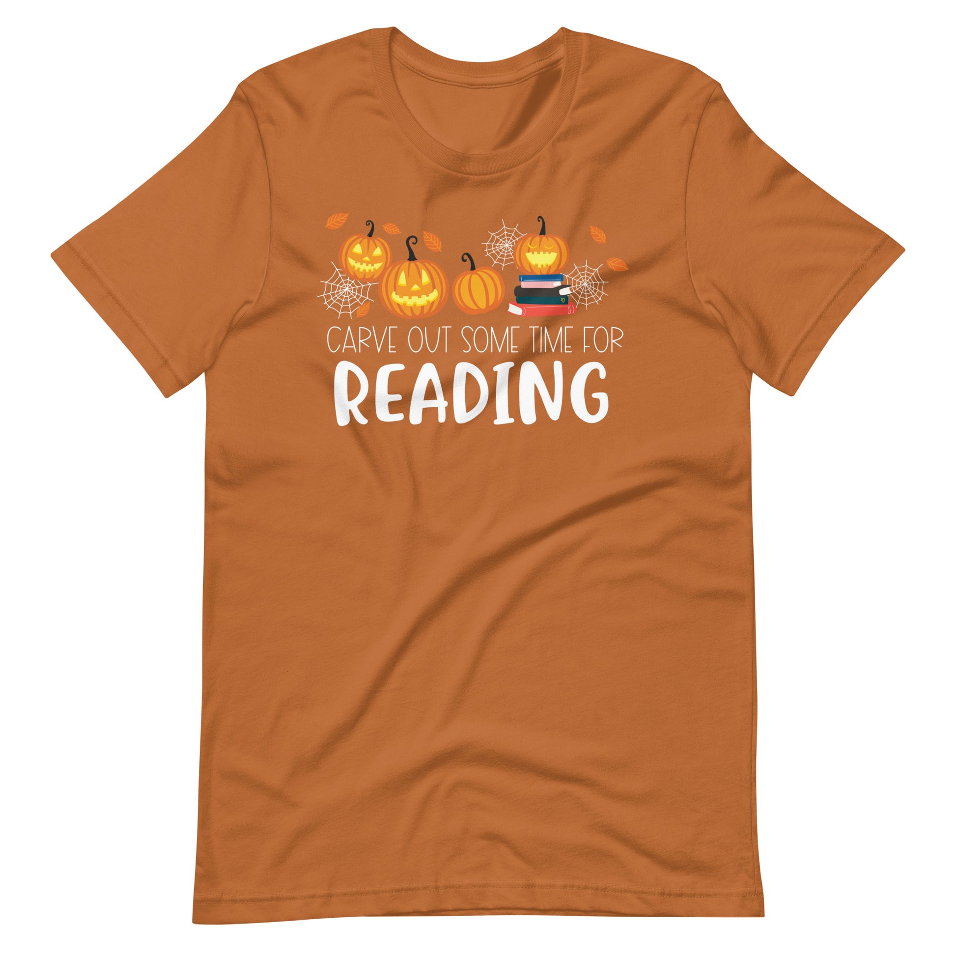 Carve Out Some Time - Reading Librarian Halloween Shirt - Autumn