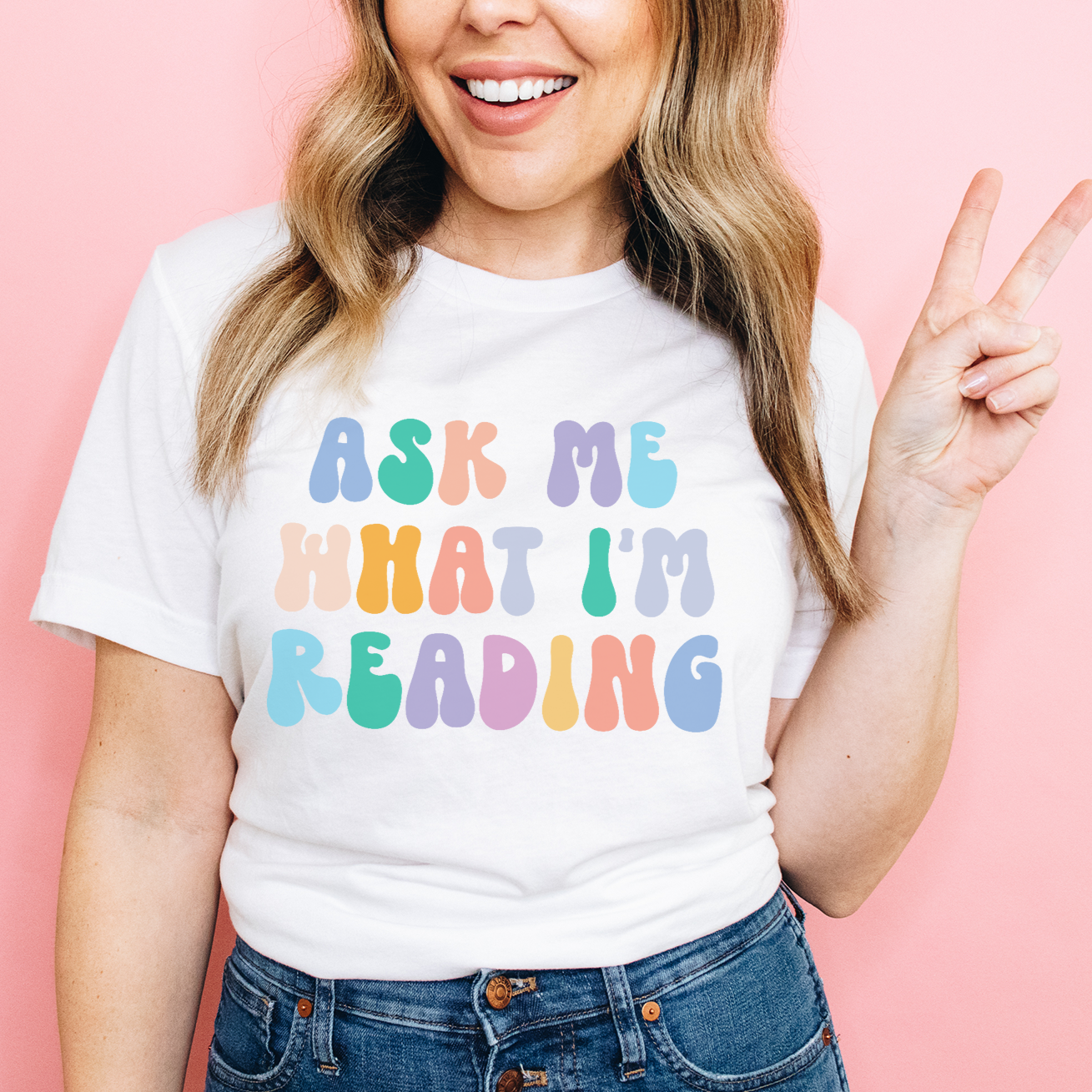 Ask Me What I'm Reading T-Shirt - Retro Letters, Bookworm Shirt