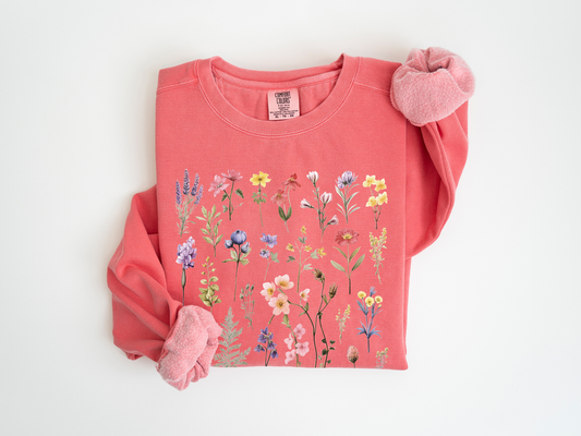 Wildflowers Cottagecore Nature Lover Unisex garment-dyed sweatshirt