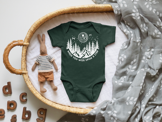 Wish Upon a Death Star Star Wars Quote Nerdy Baby Onesie©