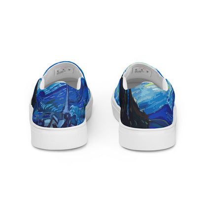 Van Gogh Tardis Flying Painting Women’s slip-on canvas shoes