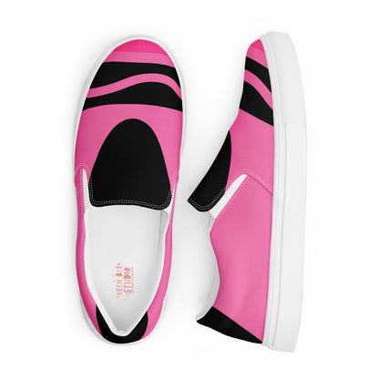 Pink Crayon Teacher Slip-on Canvas Shoes