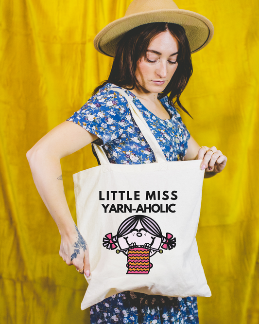 Little Miss Yarnaholic Crochet and Knitting Tote Bag