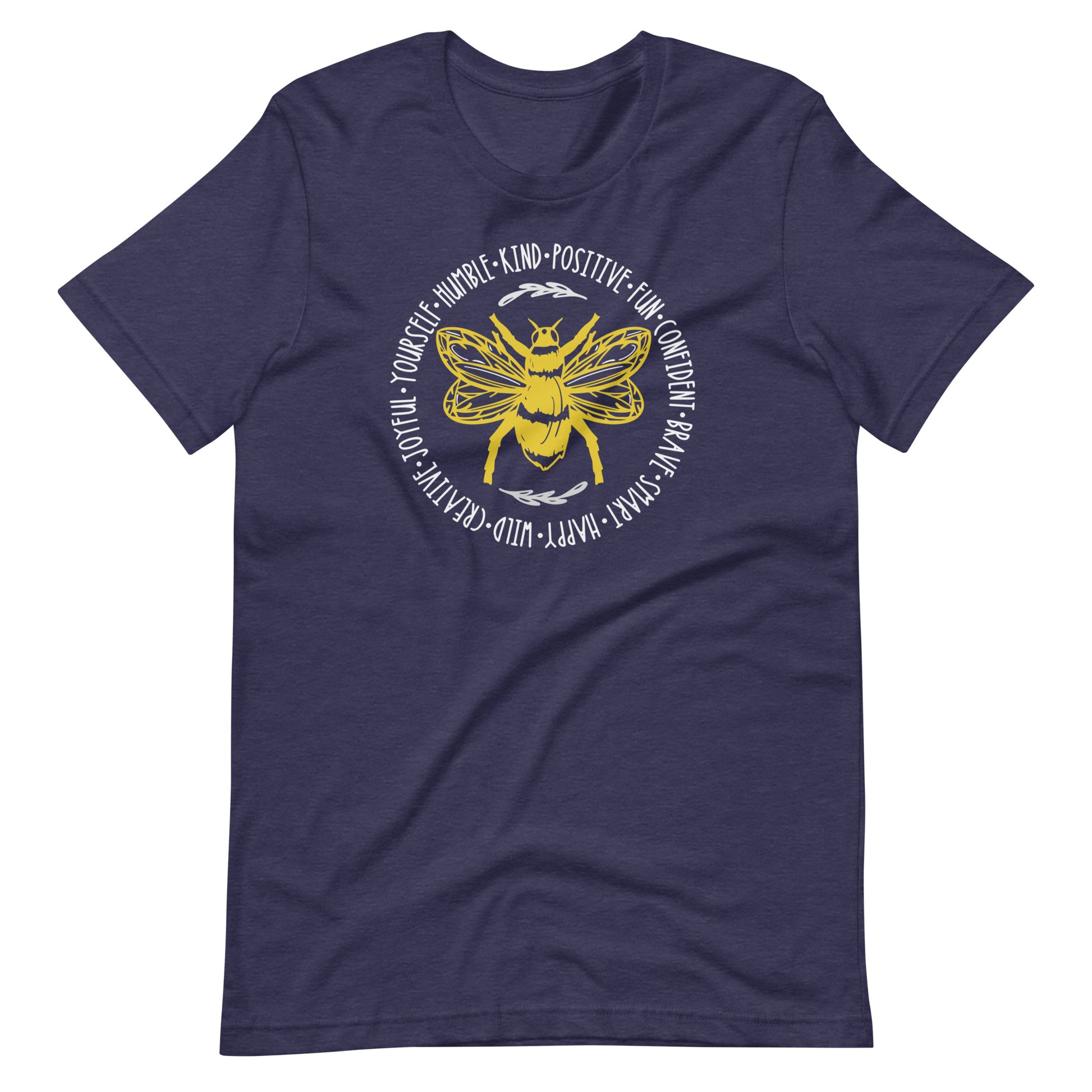 Bee Humble & Kind Kindness Cute Teacher Shirt - Heather Navy